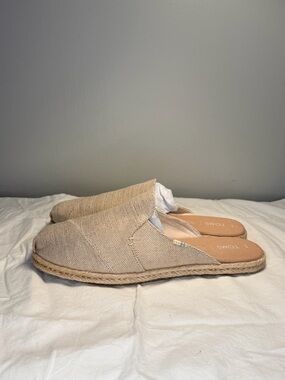 TOMS Metallic Gold Slip-On Espadrille Mule